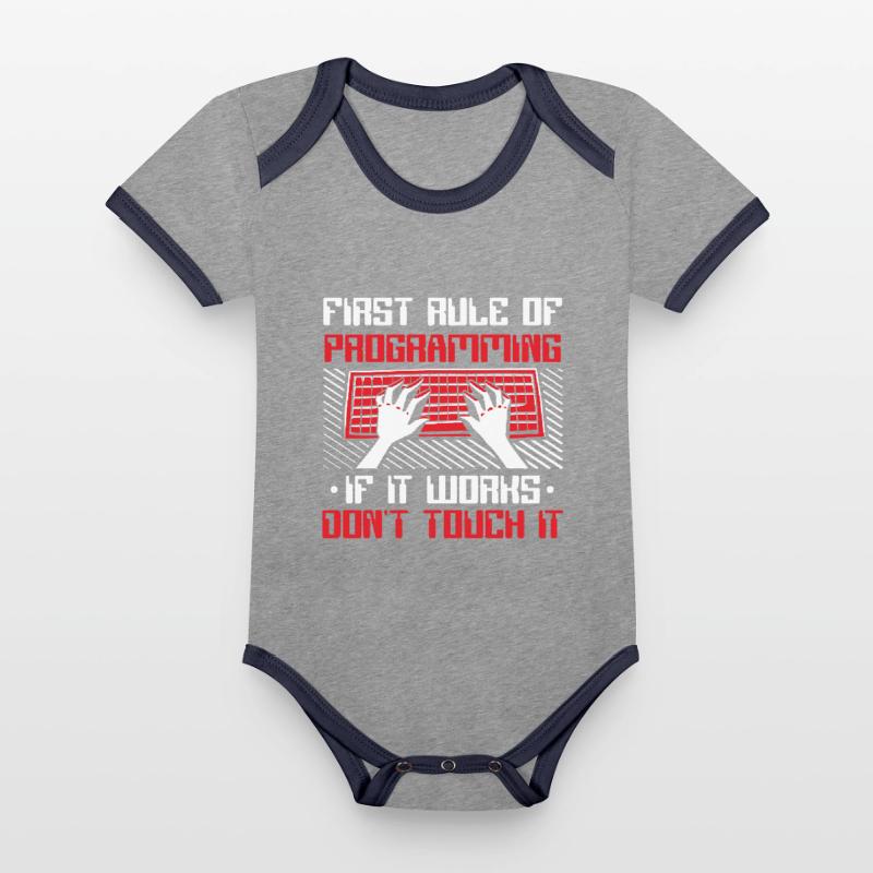 If It Works Don't Touch It Developer Coder Organic Baby Contrasting Bodysuit
