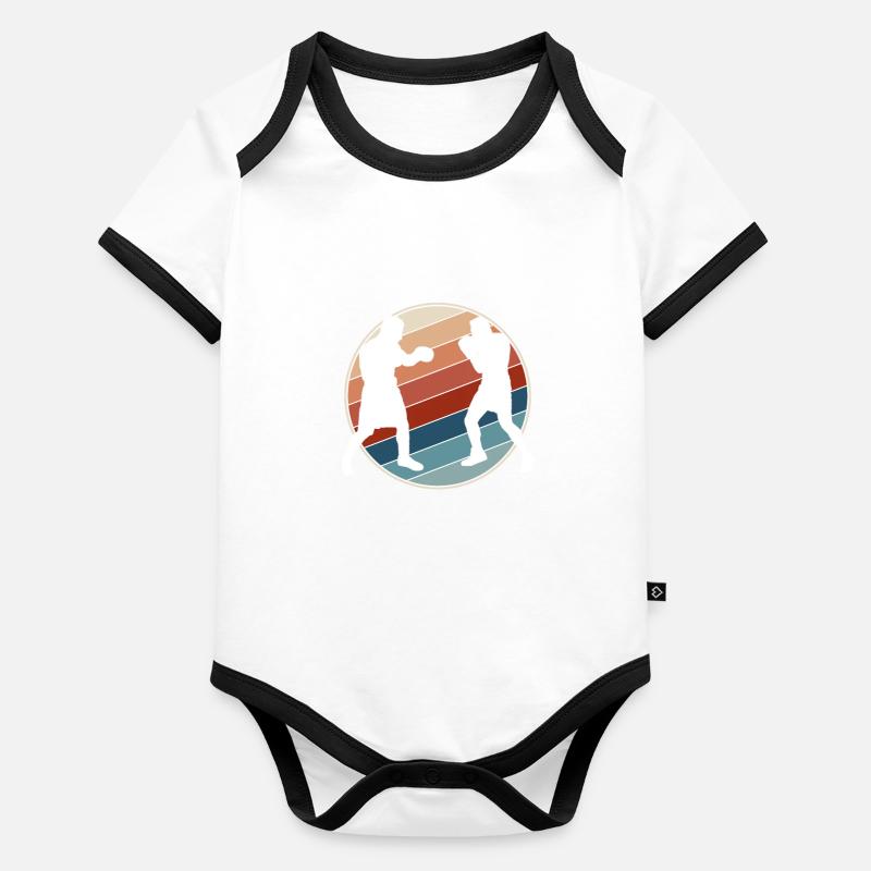 Boxen Retro Baby Bio-Kurzarm-Kontrastbody