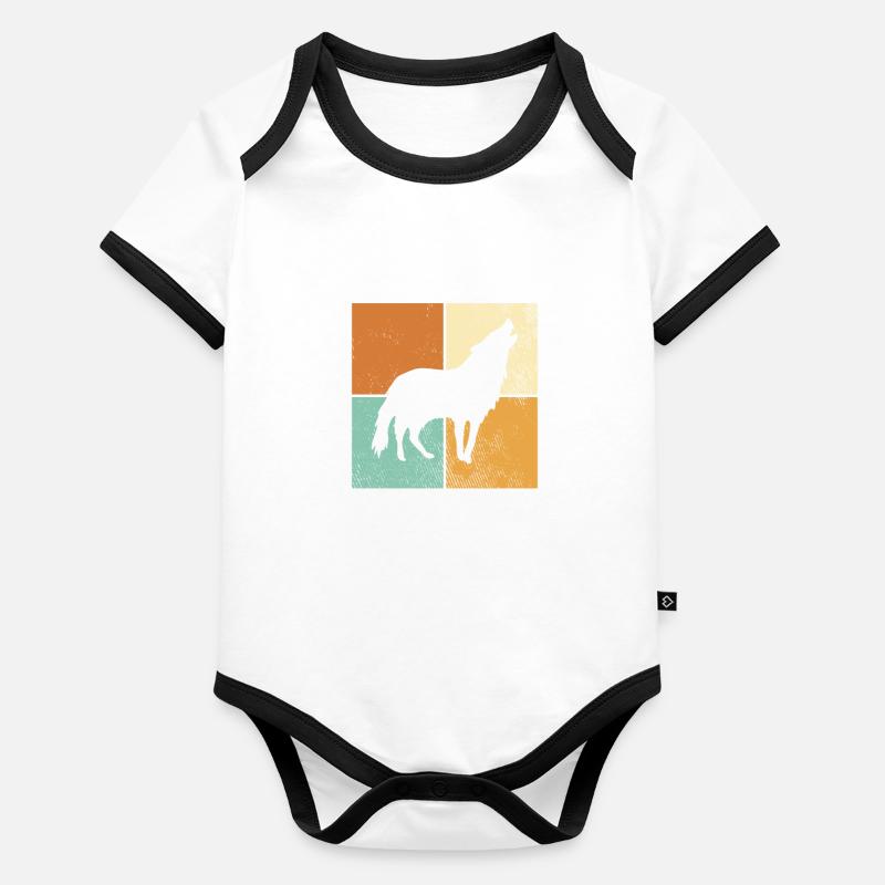 Wolf Organic Baby Contrasting Bodysuit