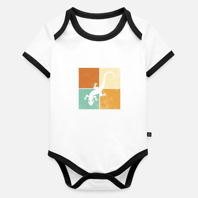 Lizard Organic Baby Contrasting Bodysuit