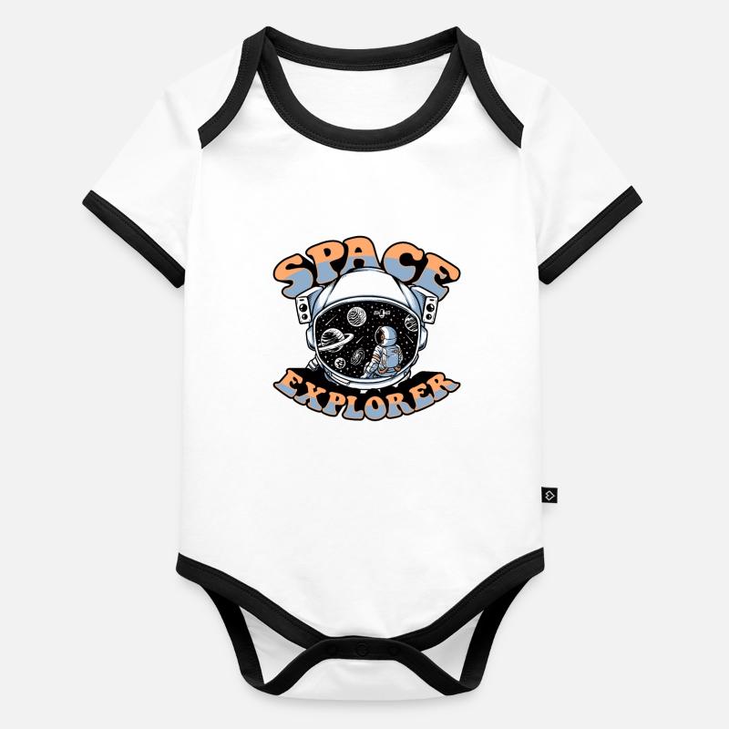Space Explorer Cosmonaute Vaisseau spatial Taikonaut Body Bébé bio contrasté manches courtes