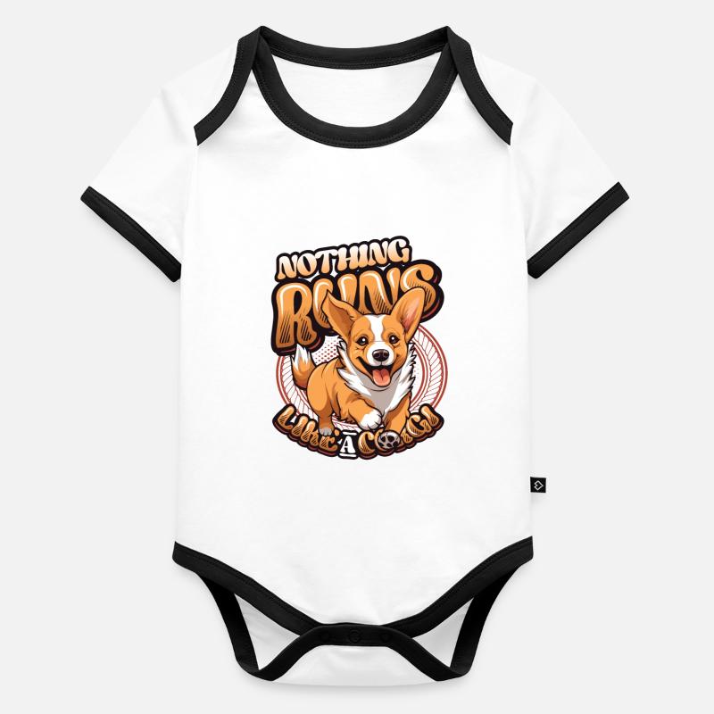 Nichts Läuft Wie Ein Corgi Baby Bio-Kurzarm-Kontrastbody