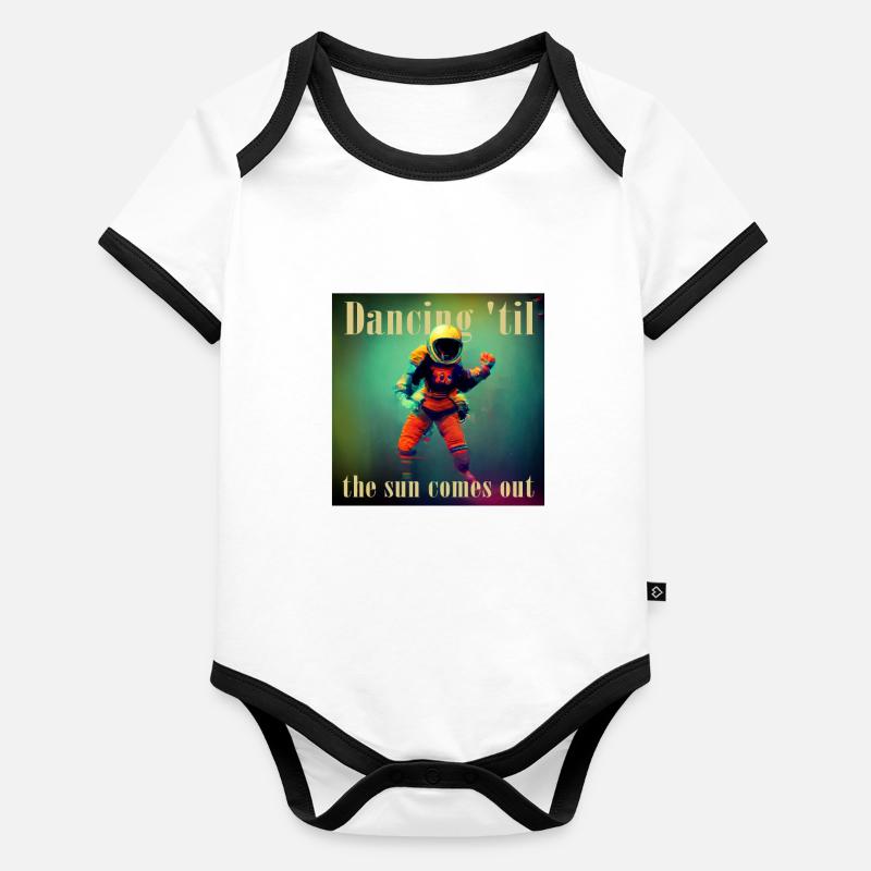 Dancing Til The Sun Comes Out Cosmonaut Organic Baby Contrasting Bodysuit