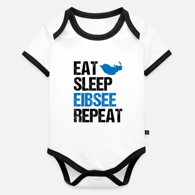 Life Cycle at Lake Eibsee - Eat, Sleep, Repeat Organic Baby Contrasting Bodysuit
