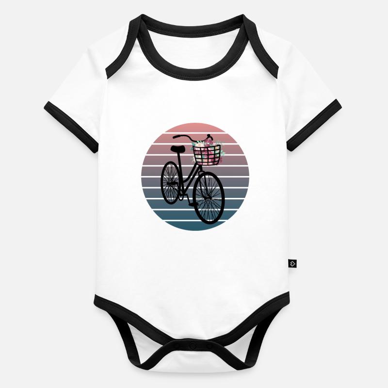 Vélo à décor floral Body Bébé bio contrasté manches courtes
