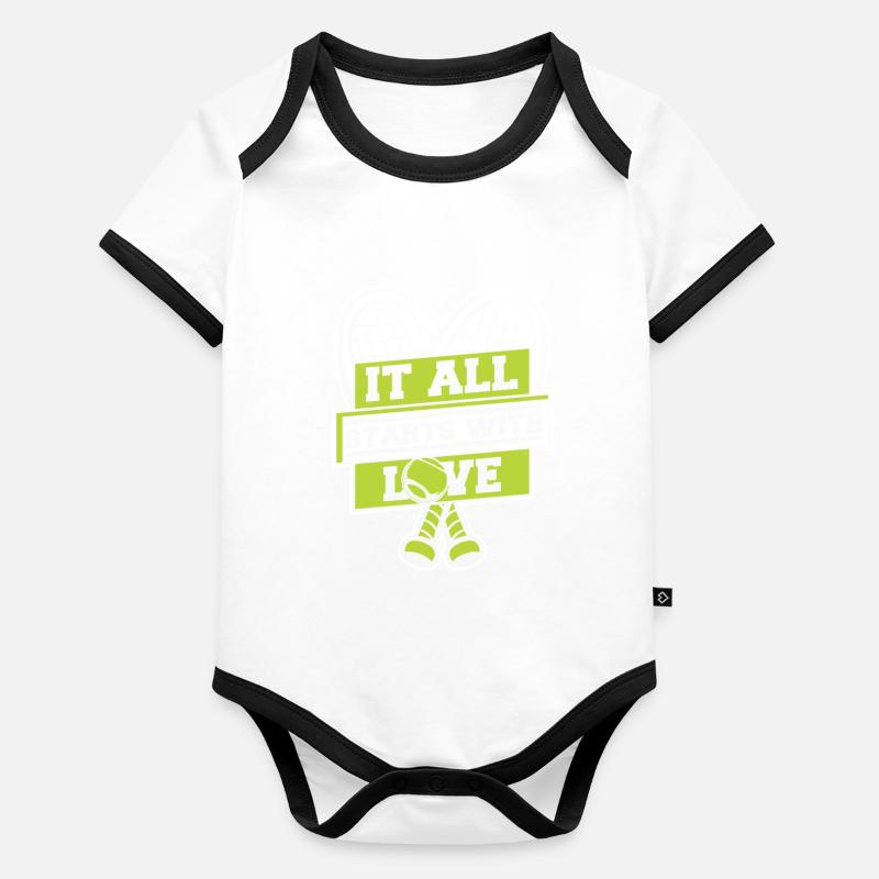 Tout commence par l’amour Raquette Body Bébé bio contrasté manches courtes