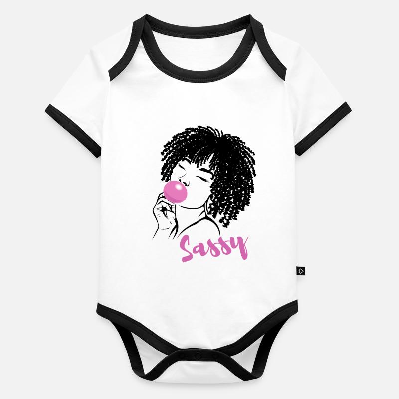 Sassy Chic avec Charme Afro Body Bébé bio contrasté manches courtes