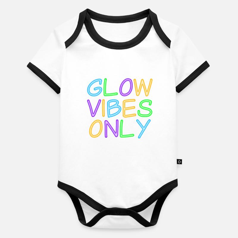 Only Bright Vibes - Pensée positive Body Bébé bio contrasté manches courtes