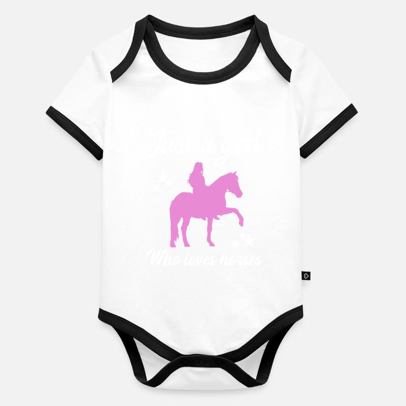 Ciel étoilé Cavalier Amour Chevaux Body Bébé bio contrasté manches courtes