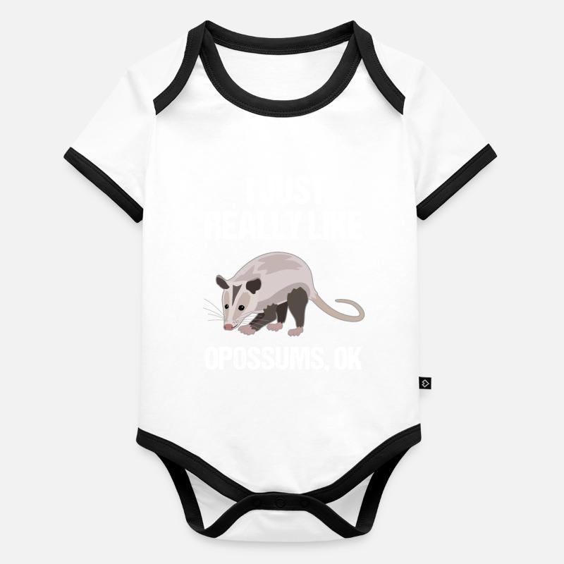 Naturally Elegant Opossum Highlight Organic Baby Contrasting Bodysuit
