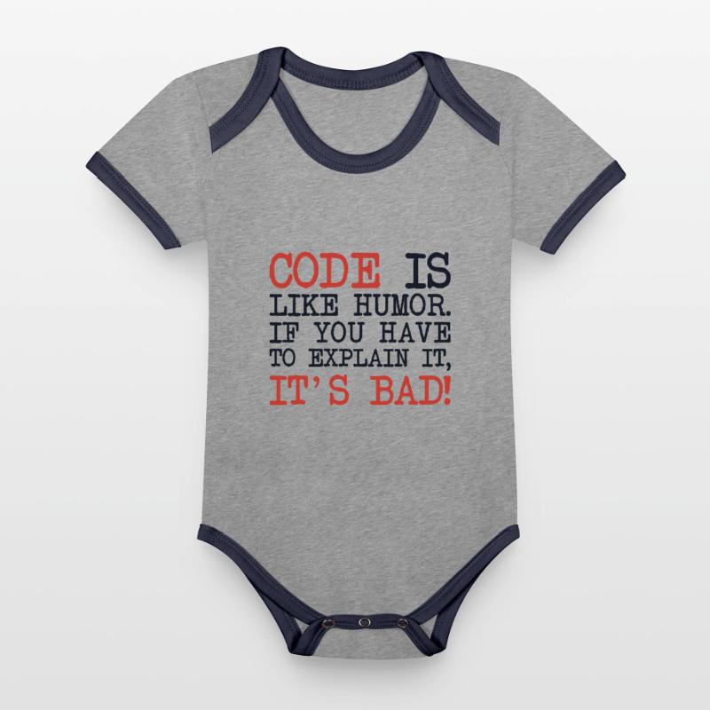 Code Explanation Developer Softwareentwickler Baby Bio-Kurzarm-Kontrastbody