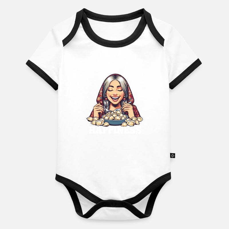 Pelmeni Glück Geschenk Baby Bio-Kurzarm-Kontrastbody