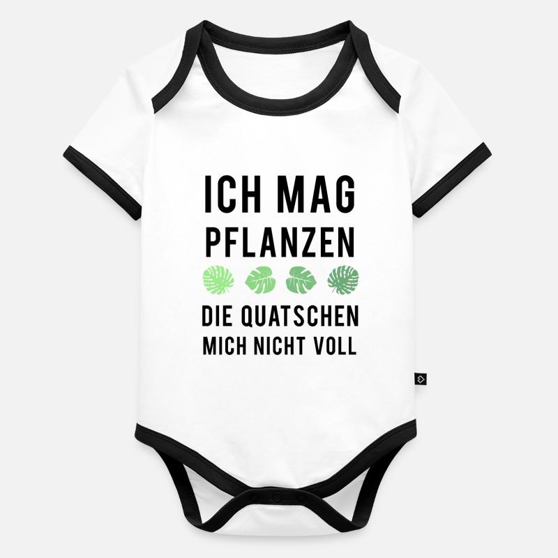 Pflanzenfreund Leises Grün Baby Bio-Kurzarm-Kontrastbody
