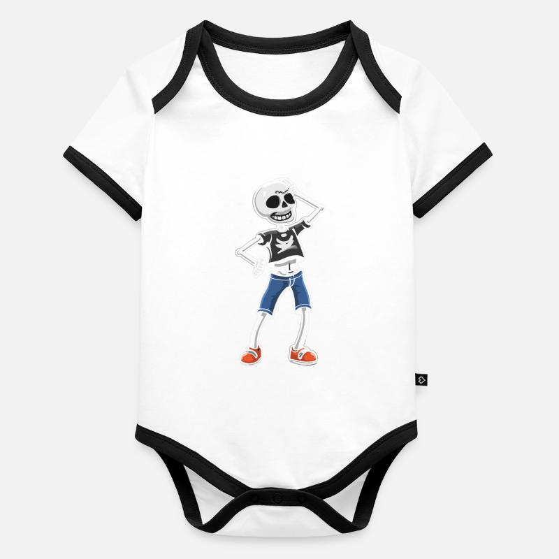 Cool Drôle Squelette Body Bébé bio contrasté manches courtes