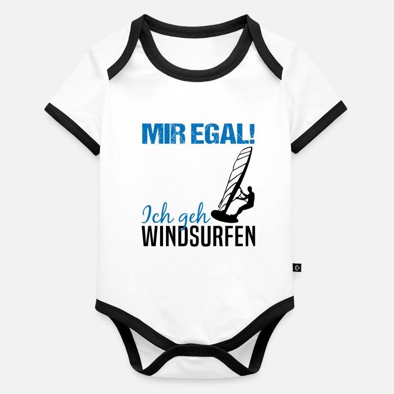 Windsurfing instead of worries Organic Baby Contrasting Bodysuit