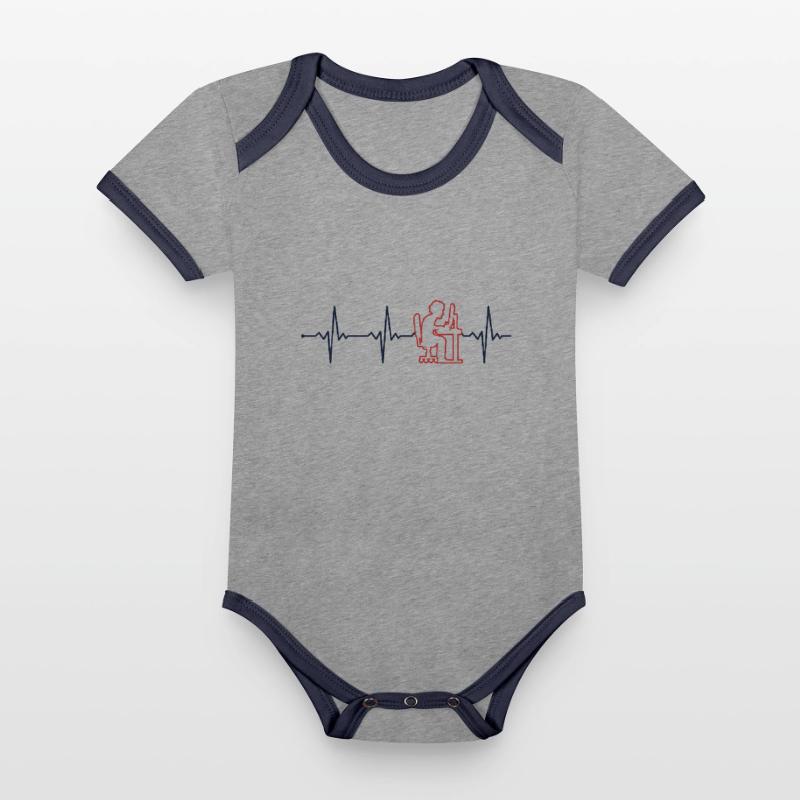 Programmer, Heartbeat, Software Developer, Coder Organic Baby Contrasting Bodysuit