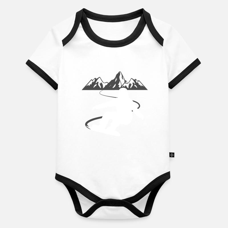 Snowboarder's panorama - pure summit atmosphere Organic Baby Contrasting Bodysuit