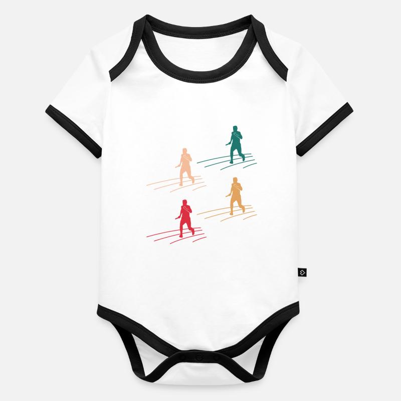 de course de relais coloré Body Bébé bio contrasté manches courtes