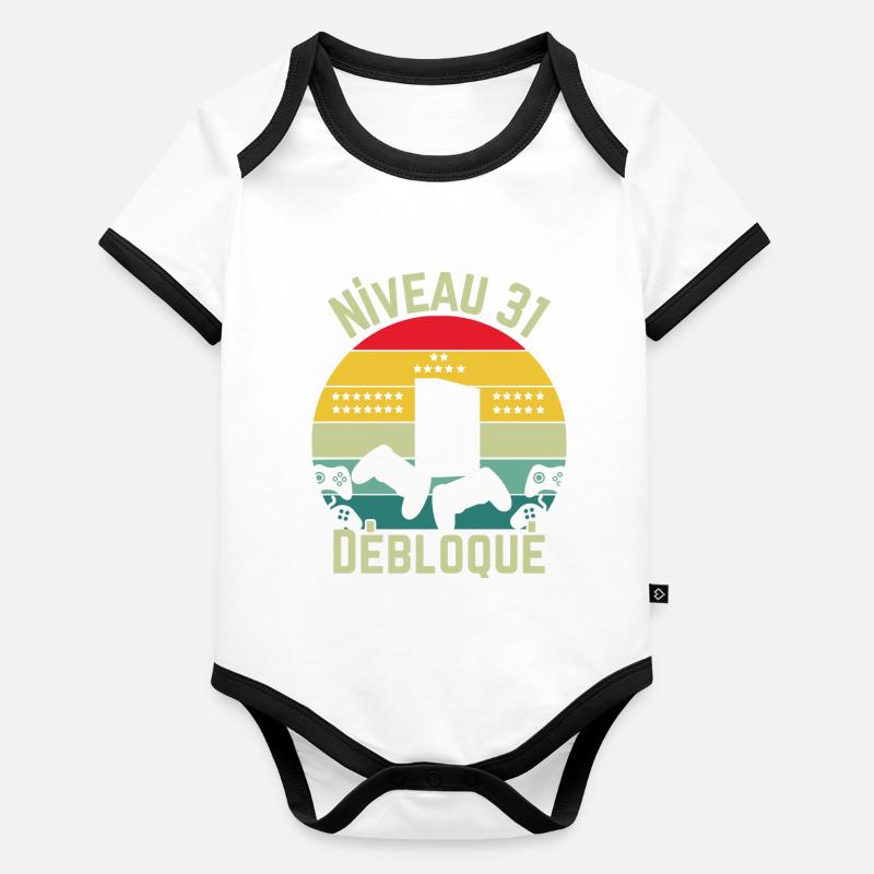 Niveau 31 Débloqué Body Bébé bio contrasté manches courtes