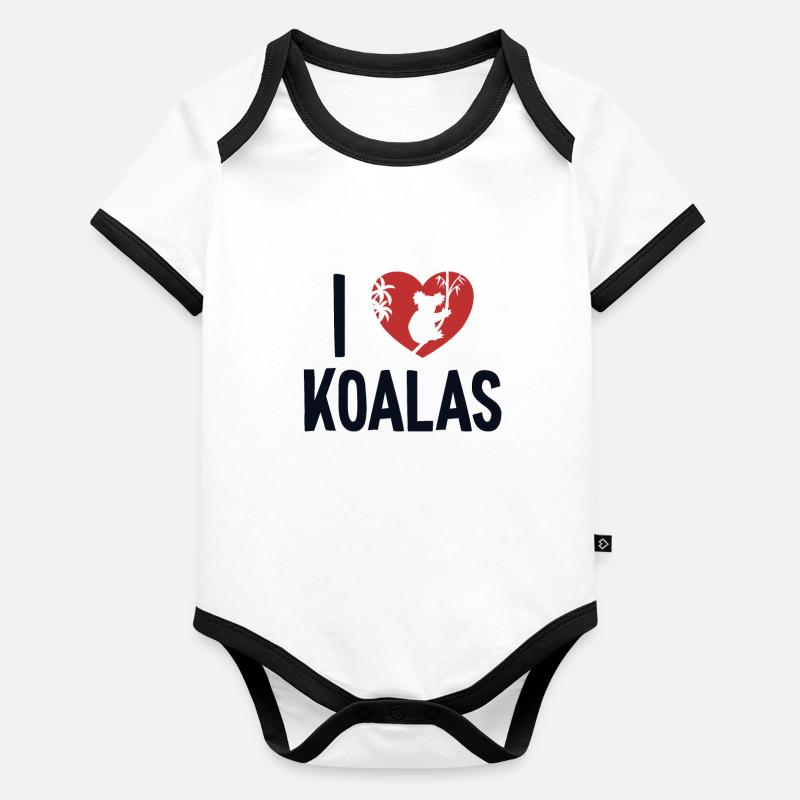 Ich liebe Koalas Koalabär Eukalyptus-Liebhaber Koala Baby Bio-Kurzarm-Kontrastbody