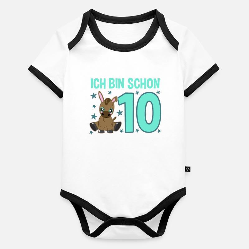 Ten-year-old donkey child: Celebration master Organic Baby Contrasting Bodysuit