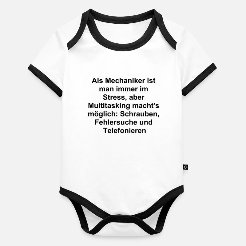 Cadeau de mécanicien multitâche Body Bébé bio contrasté manches courtes