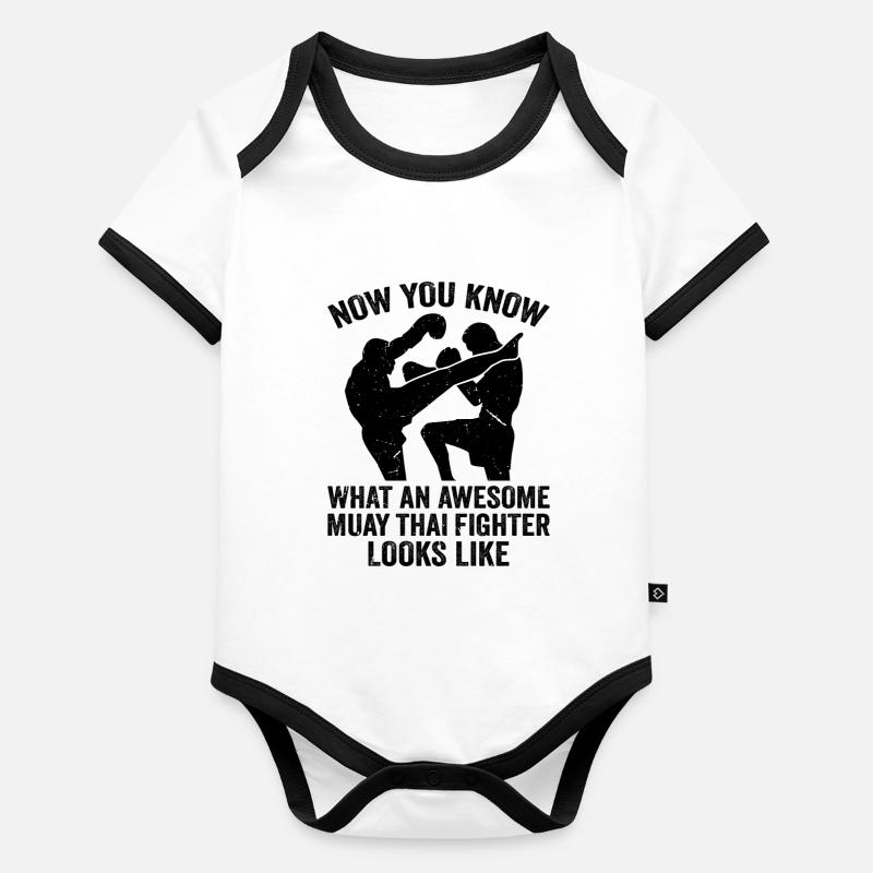 Muay Thai Boxing - Superbe combattant de Muay Thai Body Bébé bio contrasté manches courtes