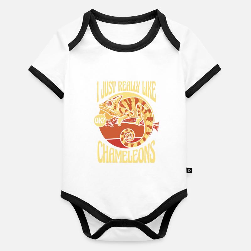 Juste comme Chameleons Voiled Panther Lover Body Bébé bio contrasté manches courtes
