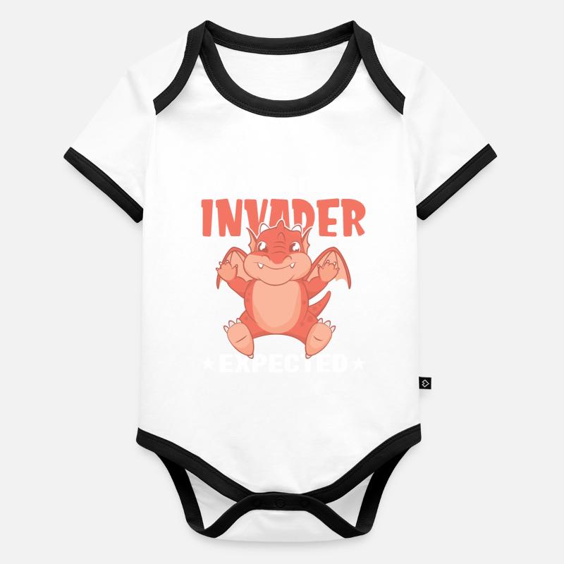 Playgound Invader attendu Body Bébé bio contrasté manches courtes