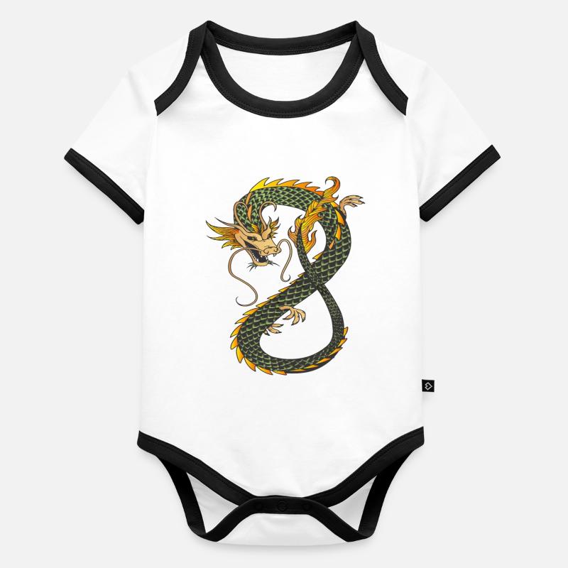 dragon Body Bébé bio contrasté manches courtes