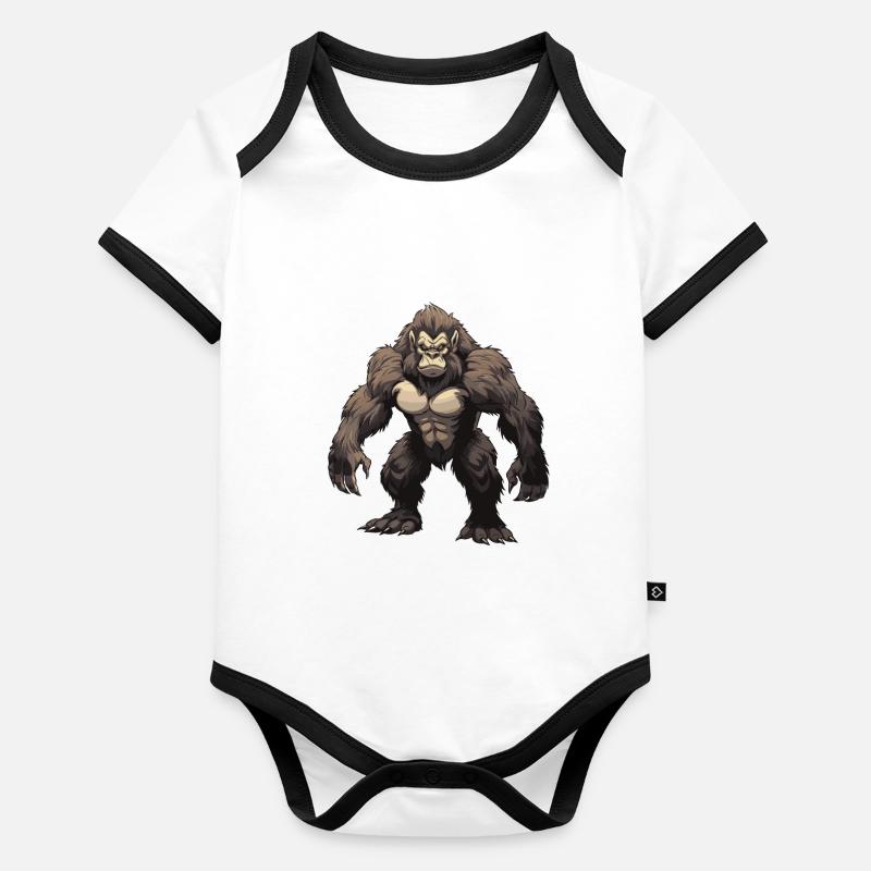 Gorilla Animal Organic Baby Contrasting Bodysuit