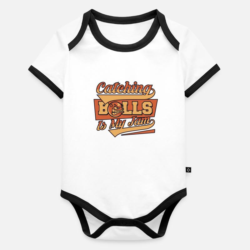 Catching Balls Is My Jam Team Game Prisonball Organic Baby Contrasting Bodysuit