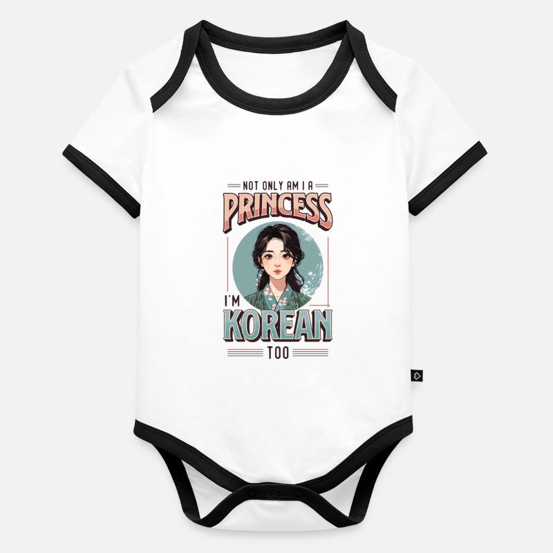 Filles Origine coréenne Corée du Sud Body Bébé bio contrasté manches courtes