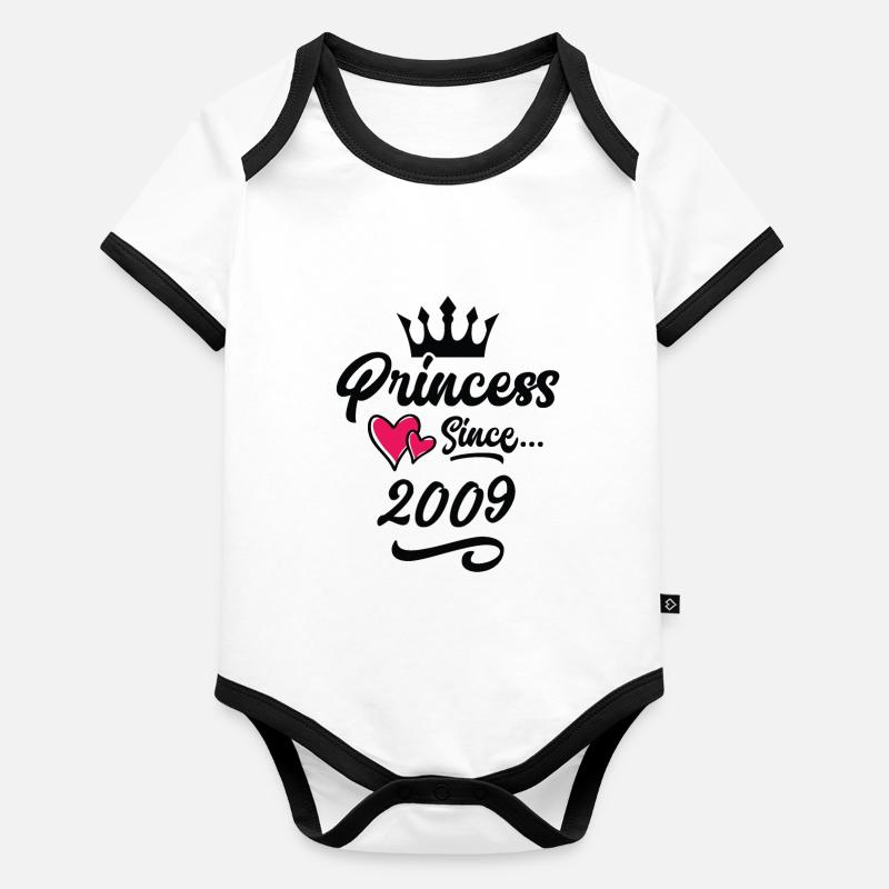 2009 Anniversaire de la princesse Body Bébé bio contrasté manches courtes