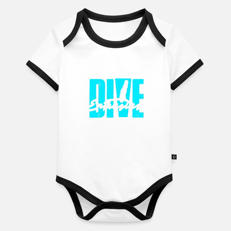 Plongeur Plongée sous-marine Passionné de plongée Body Bébé bio contrasté manches courtes