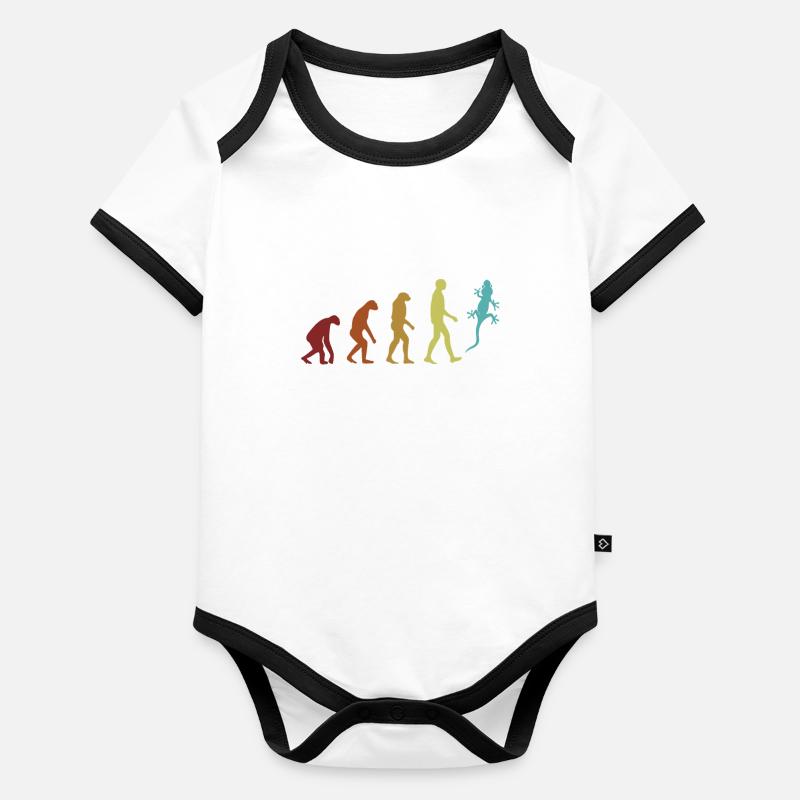 Gecko Evolution Eidechse Gekkota Schopfleopard Baby Bio-Kurzarm-Kontrastbody
