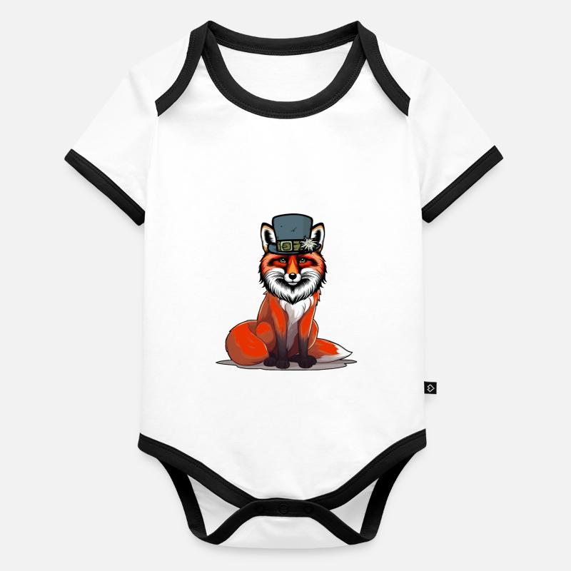 Tyrolean Alps Fox Foxes Austria Switzerland Organic Baby Contrasting Bodysuit