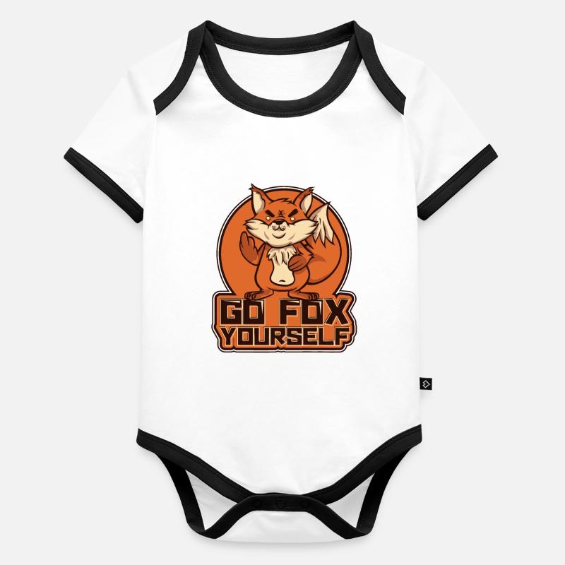 Go Fox Yourself Canidae Caninae Renard roux Fox Lover Body Bébé bio contrasté manches courtes