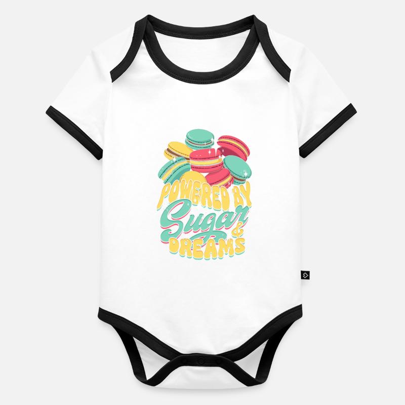 Macaron Macaron Baker Powered By Sugar & Dreams Body Bébé bio contrasté manches courtes