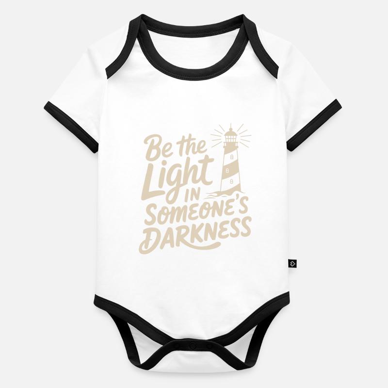 Dicton de motivation phare - Pensée positive Body Bébé bio contrasté manches courtes