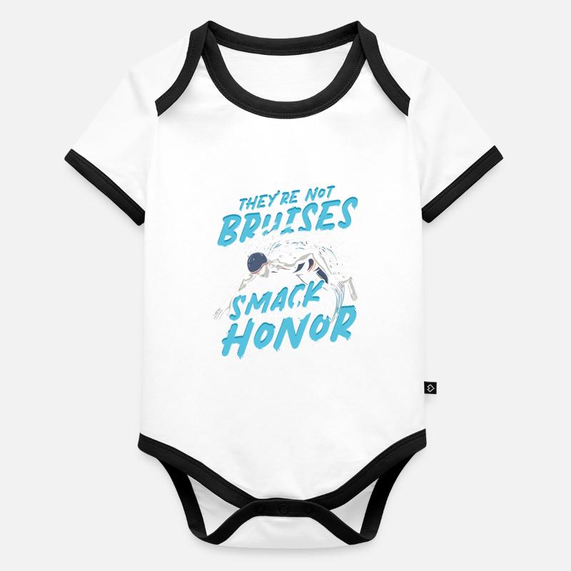Plongée tremplinne Plongée tremplin Body Bébé bio contrasté manches courtes