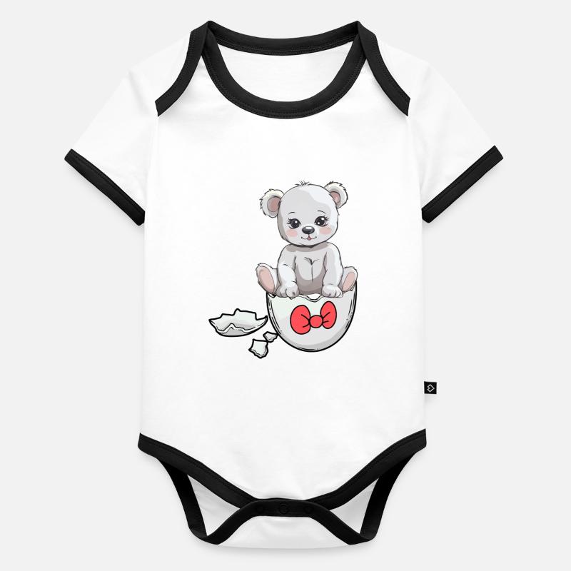 Teddy Bear Birth Baby Eggshell Hatch Organic Baby Contrasting Bodysuit