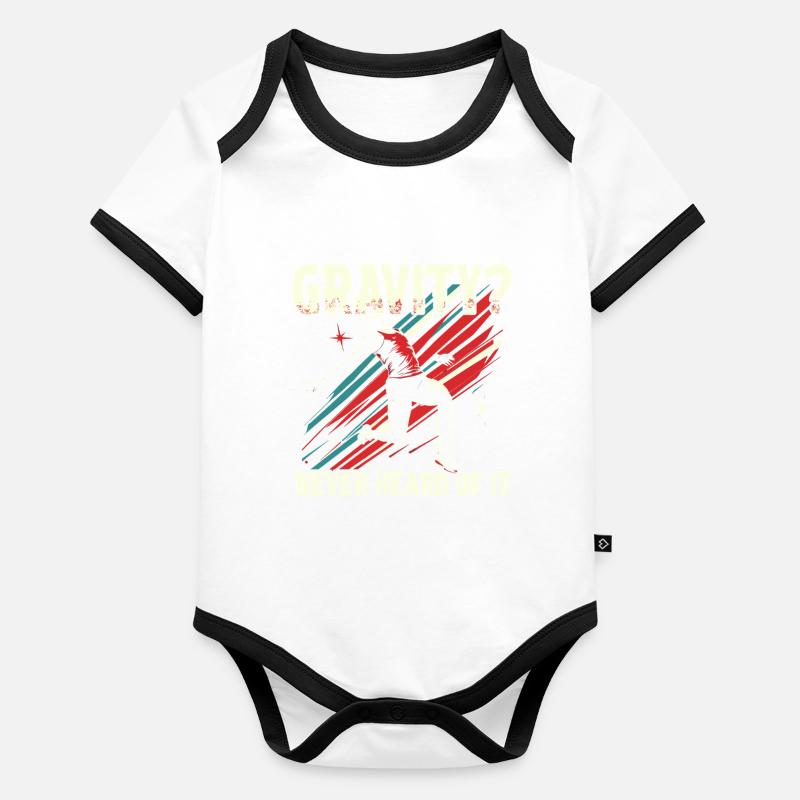 Weitsprung Weitspringen Gravity? Never Heard Of It Baby Bio-Kurzarm-Kontrastbody
