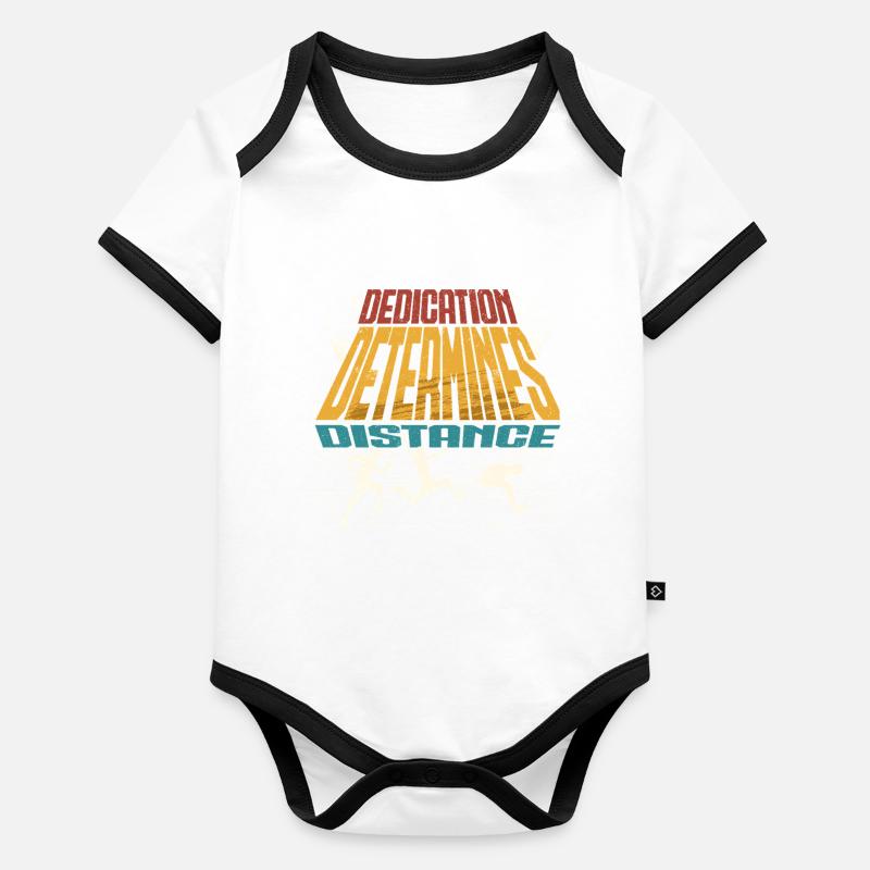 Weitsprung Dedication Determines Distance Baby Bio-Kurzarm-Kontrastbody