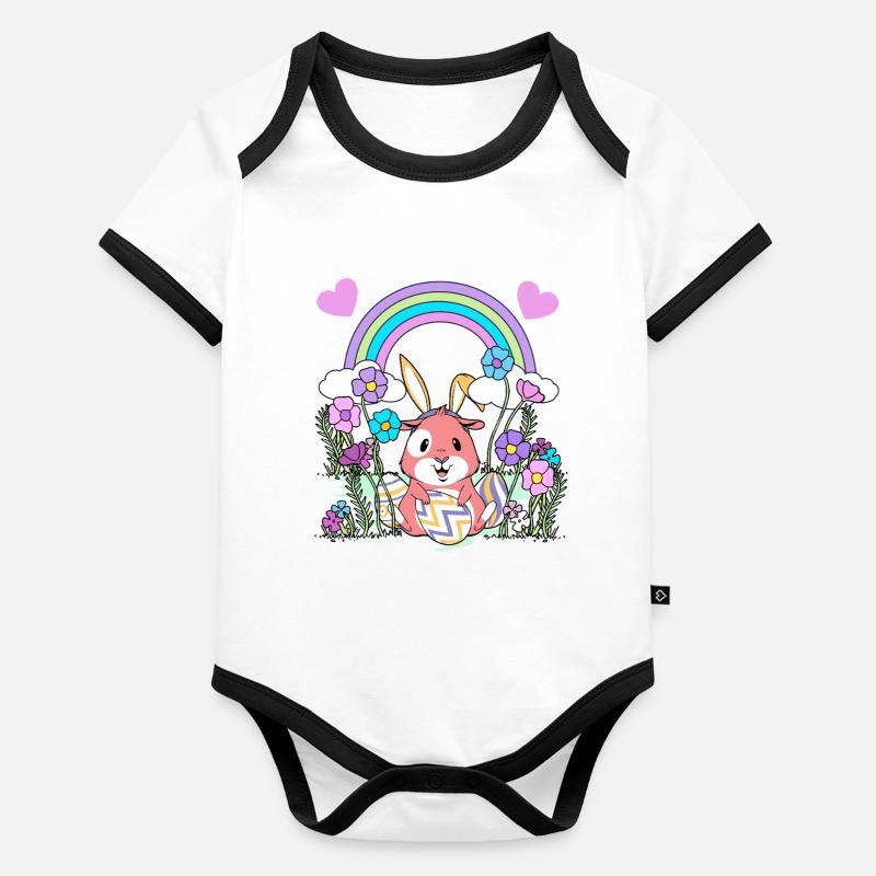 Ostern Baby Bio-Kurzarm-Kontrastbody