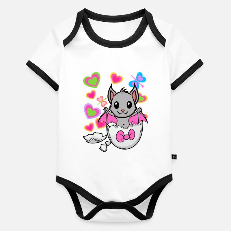 Bat Eggshell Birth Egg Children Child Organic Baby Contrasting Bodysuit