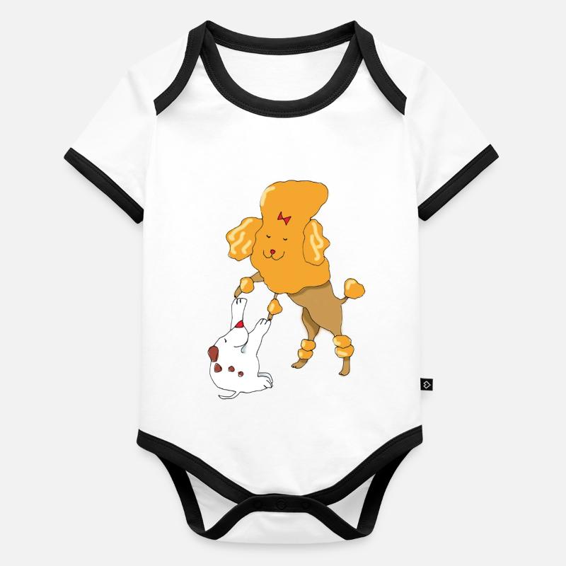 Dancing Dogs A Organic Baby Contrasting Bodysuit