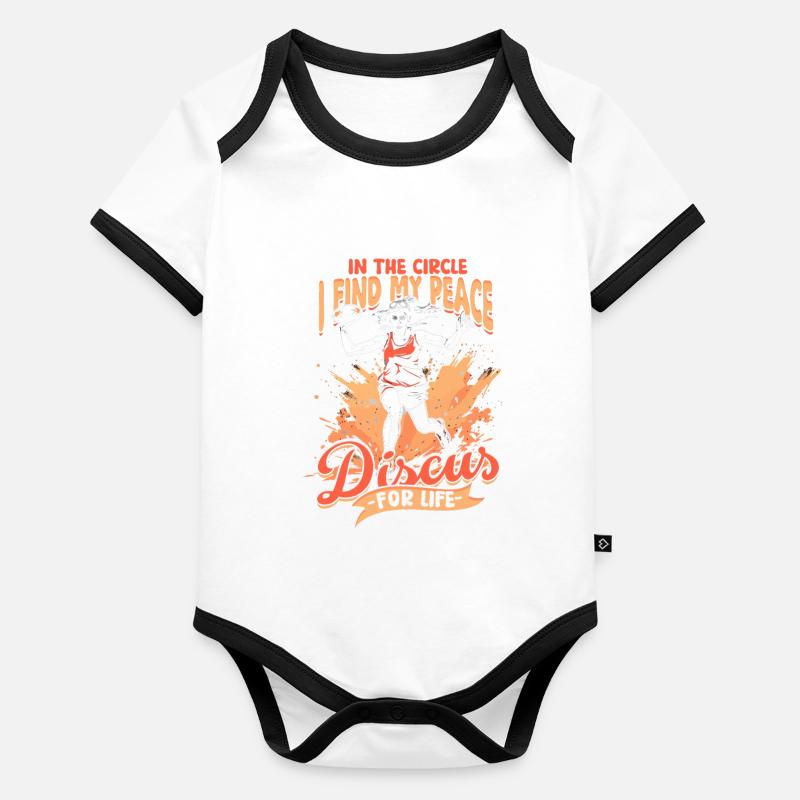 Diskuswurf In The Circle I Find My Peace Baby Bio-Kurzarm-Kontrastbody