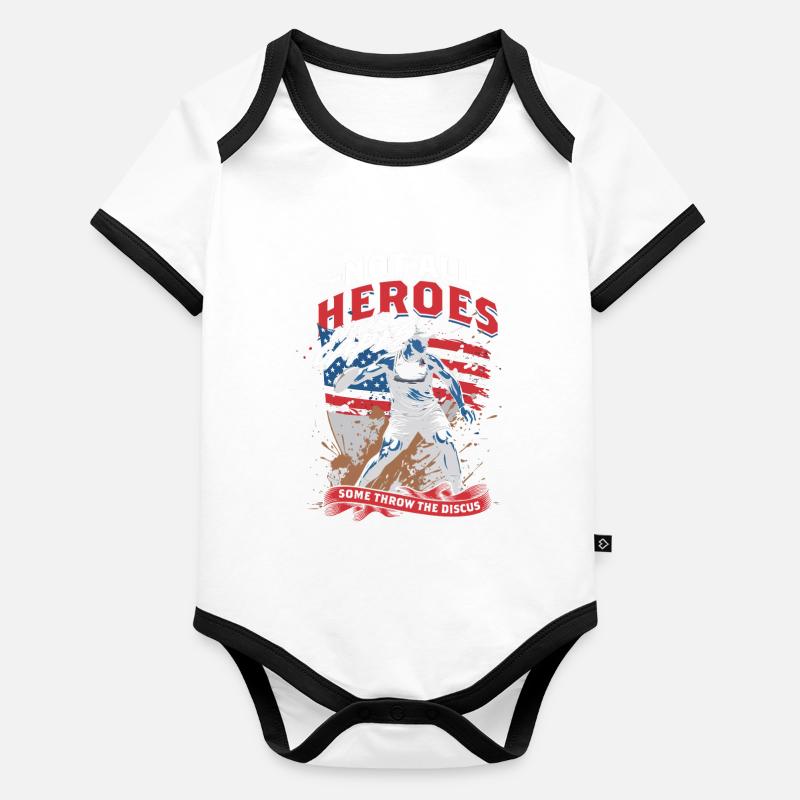 Discus throw Organic Baby Contrasting Bodysuit