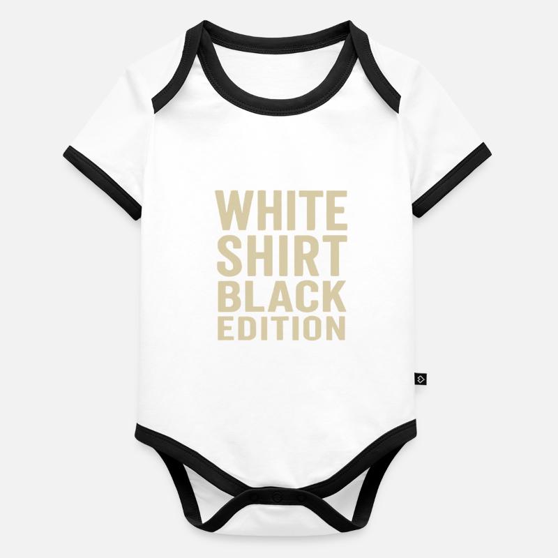 White Shirt Black Edition Baby Bio-Kurzarm-Kontrastbody